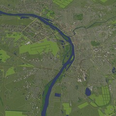 3D illustration of city and urban in Omsk Russia