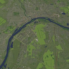 3D illustration of city and urban in Omsk Russia