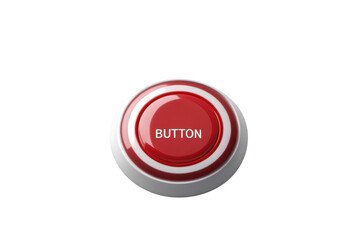 Red and white button isolated on transparent background