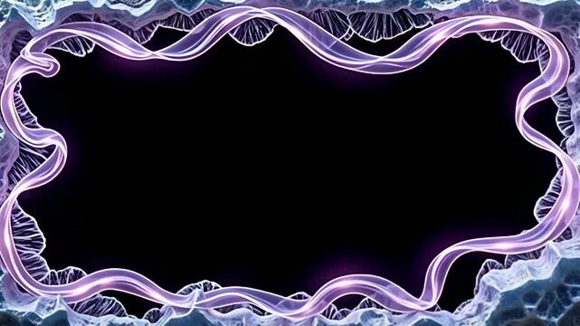 infix an inventive frost clear perimeter shot fracture with chill glimmering encase indiana ribbon of glittering lilac and metallic light, these colors cockle graciously roughly the frame,