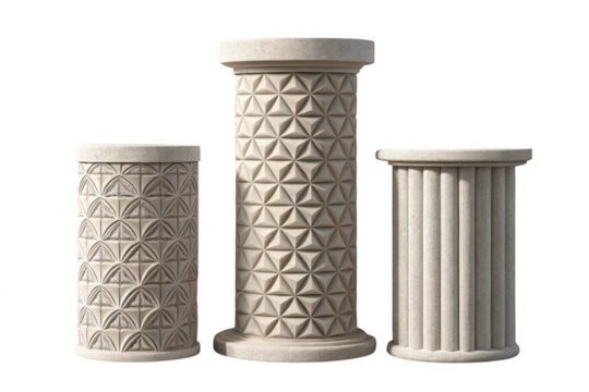 Geometric origami structure isolated on transparent background.