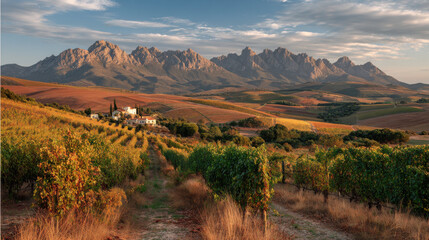 Fototapeta premium breathtaking summer landscapes featuring sunkissed vineyards in diverse countries worldwide