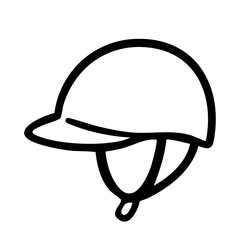 乗馬用ヘルメット　線画　手書き