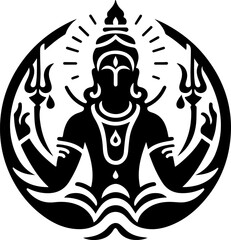silhouette vector illustration sketch detail design icon logo symbol god shiva mythology india hindu classic vintage ethnic traditional abstract modern