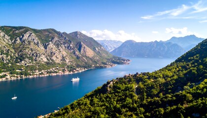 Aerial View Kotor Bay Montenegro