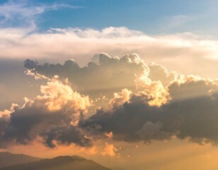 Golden cloudscape at sunset