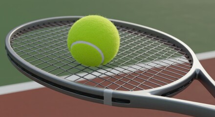 Tennis ball on a racket