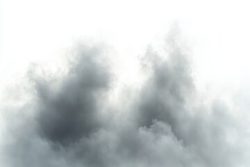 Obraz premium Thick dark smoke rising upwards against a white sky creating an ominous and heavy atmosphere