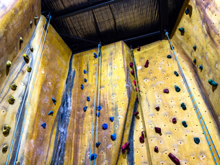 Wide View of Indoor Rock Climbing Area