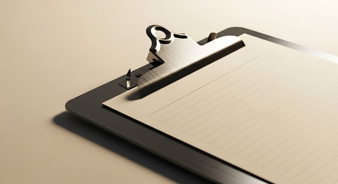 Metallic Clipboard with Lined Paper Ready for Notes and Information