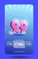 Creative Poster flyer 9 9 shopping days 3d