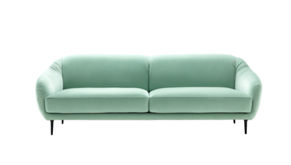 Light mint green sofa with rounded arms
