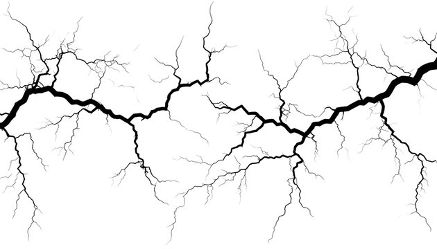 Abstract lightning crack pattern