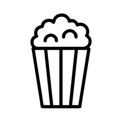 Black silhouette design of a classic popcorn box symbolizing entertainment and cinema for creative projects