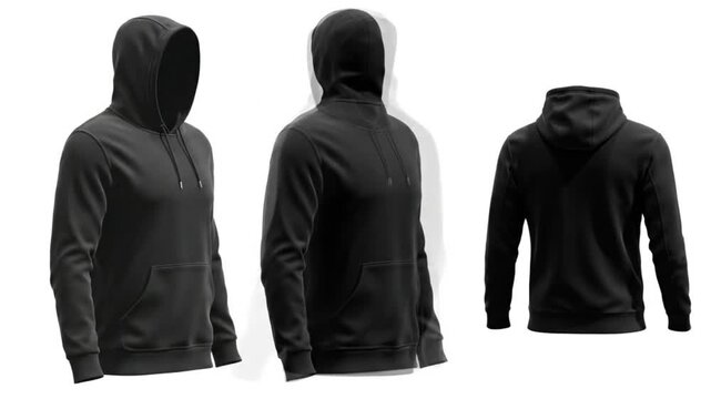 Black hoodie display front  back views
