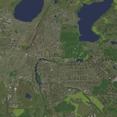 3D illustration of city and urban in Chelyabinsk Russia