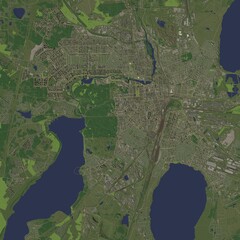 3D illustration of city and urban in Chelyabinsk Russia