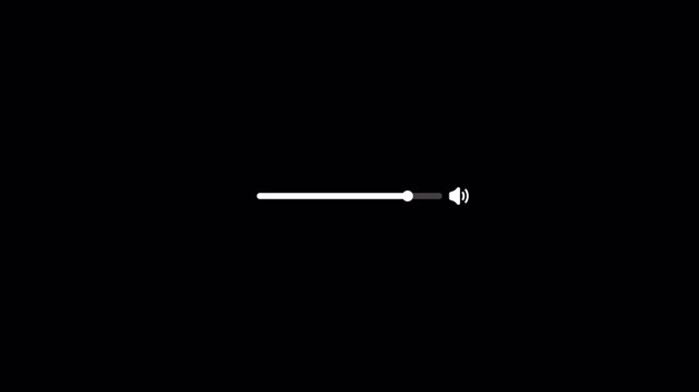   Animation of speaker volume with alpha channel, Speaker volume icon down and up animation 