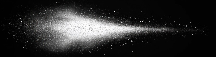 Obraz premium Fine white powder dispersing dynamically into the air against a black background creating a soft, misty burst effect full of energy and movement