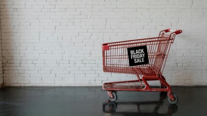 Abstract Black friday sale deals shopping cart promotion discounts and offers event time Technology Background