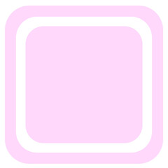 Minimal rounded square pink frame with soft pastel background, vector template for decoration or design


