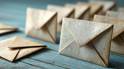 Email marketing campaign concept many envelopes direct mail communication newsletter subscription list inbox