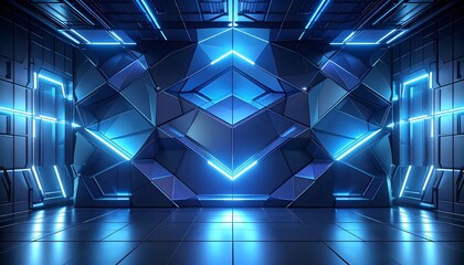 Geometric abstract wallpaper made of transparent layered polygons 