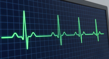 Monitoring heartbeat medical data visualization hospital setting digital display clinical environment close-up view