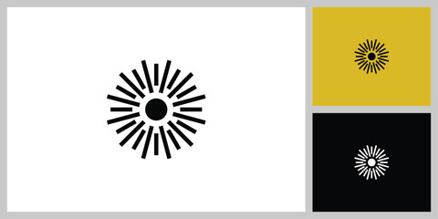 sun logo vector icon design linear