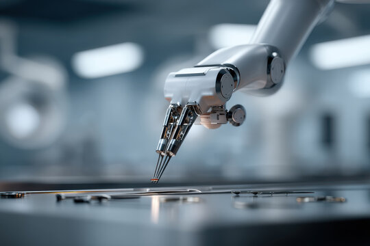 advanced ai system assists surgeon during complex operation emphasizing precision and collaboration - Powered by Adobe