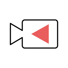 Vedio camera icon on white background.