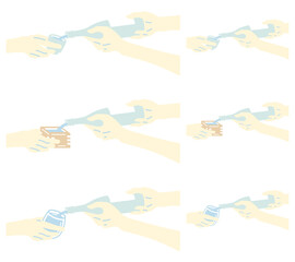 日本酒を注ぐイラストセット