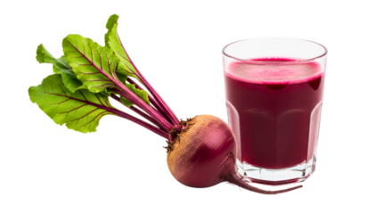 Fresh beetroot and juice in a glass isolated
