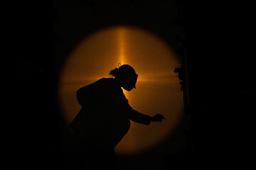 Silhouettes of puppet characters in the world of acting