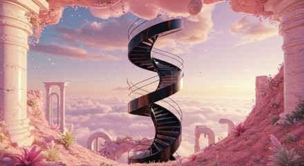 Surreal spiral staircase
