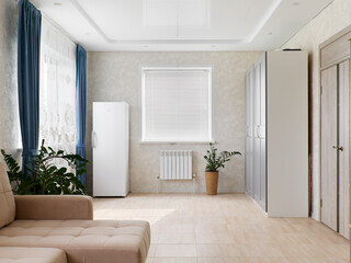 interior design. interior photography of an apartment for rent. One-room apartment with a simple and cozy design. High quality photo