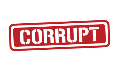 CORRUPT red stamp text vector, rubber stamp