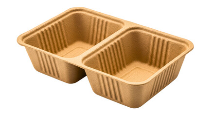 Eco-Friendly Brown Paper Food Tray with Two Compartments
