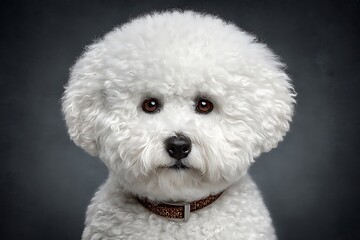 Obraz premium Bichon Frise Puppy Portrait with Collar