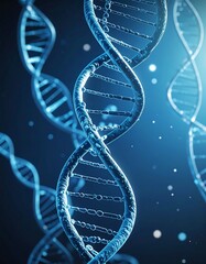DNA helixes in a dark blue background