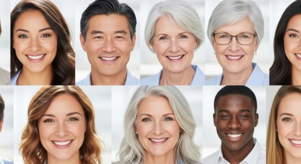 Diverse Group of People Smiling and Looking at the Camera
