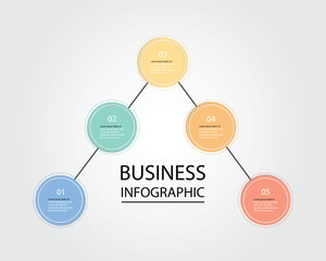 Business Infographic modern design template for banners and infographics for 5 circle step	
