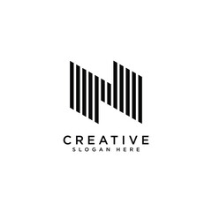 initial letter n logo vector design