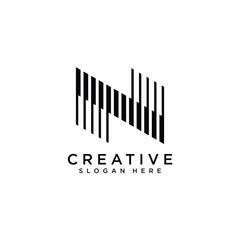 initial letter n logo vector design