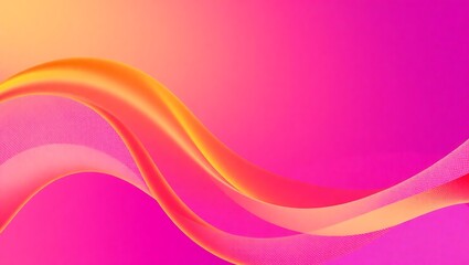 Elegant abstract vector waves flowing left to right, orange to purple ombre effect with soft lighting and halftone texture, smooth and modern