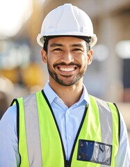 Construction worker smiling