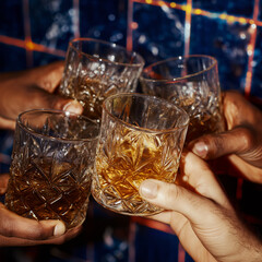 sheer glasses in hand