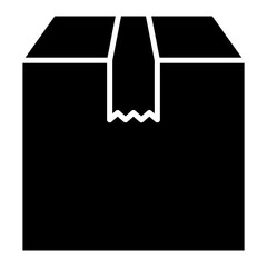 Sealed cardboard box glyph solid icon
