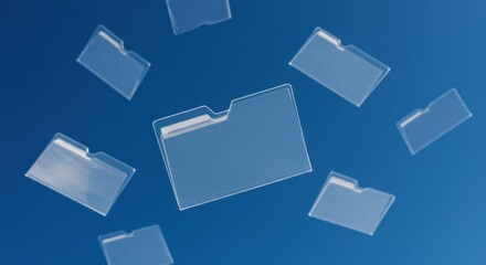 Transparent folders floating