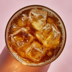 glass of cola with ice